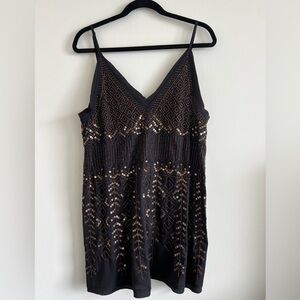 Free People black beaded/sequined shift dress